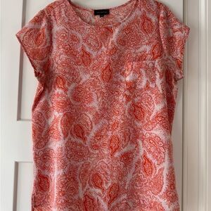The Limited Coral Paisley Short Sleeve Top